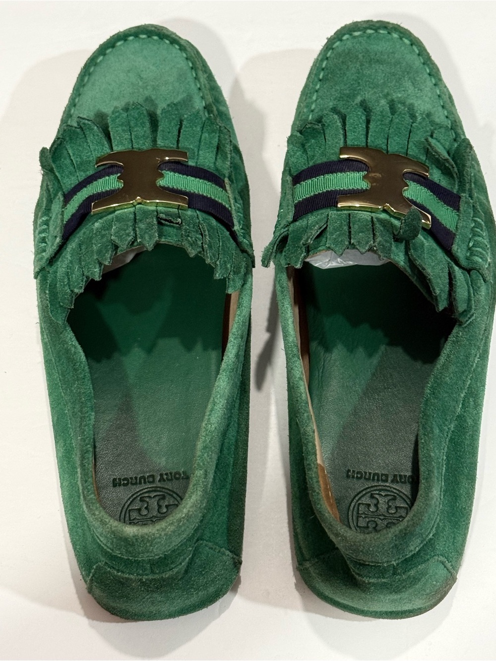 Tory Burch Green Suede Fringe Loafers for women’s, size 8M - Picture 5 of 9
